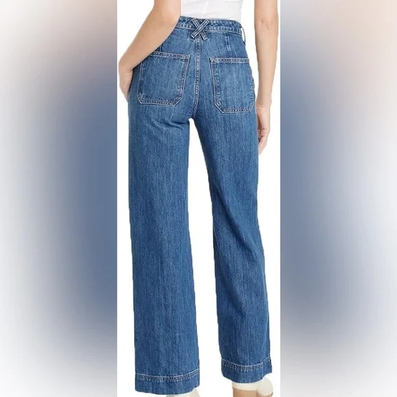 Universal Thread High Rise Wide Leg Medium Wash Jeans 100% Cotton (Size: 6R) - Picture 4 of 16